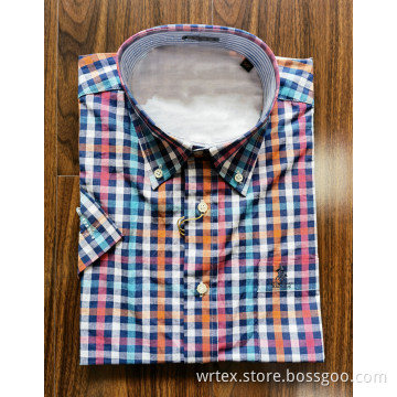 100% Cotton Men's Long-sleeve Shirt Plaid Lapel Shirts